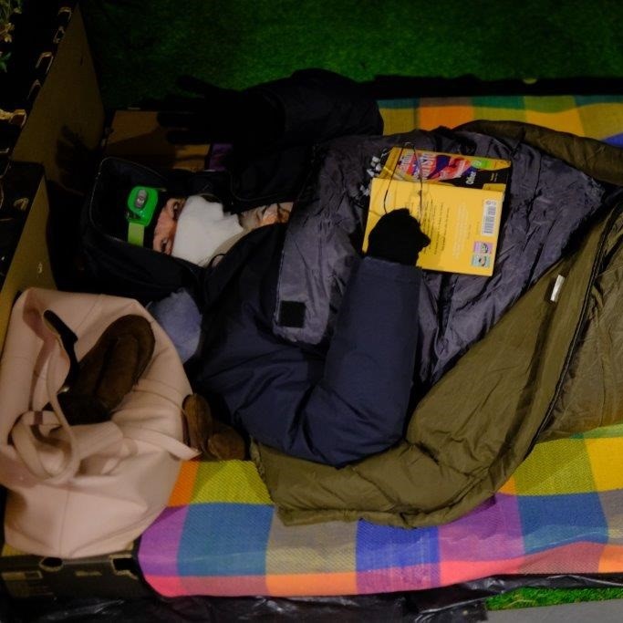 Helen Bennett at our charity sleep out