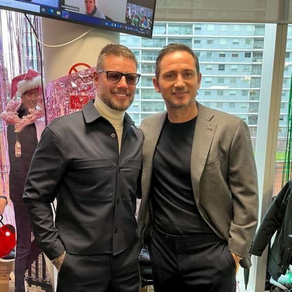Keith Duffy and Frank Lampard at ICAP offices on 7th December